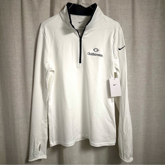 Gulfstream branded Nike Dry-Fit White Quarter-Zip Pullover, Women’s Size M - Picture 5 of 8